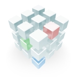 Abstract Cube Array Red Blue Green
